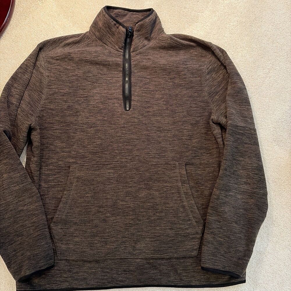 Banana Republic Artic Fleece 1/4 Zip Heathered Brown XL